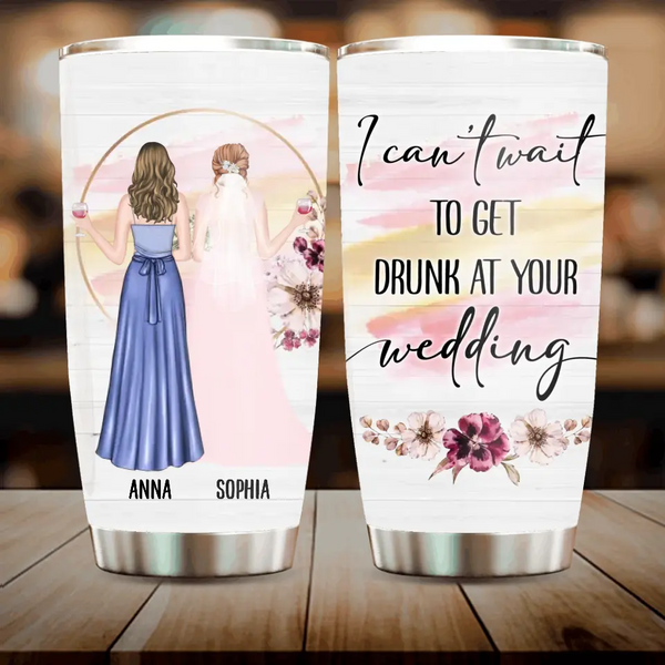 Personalized Bestie Wedding Tumbler