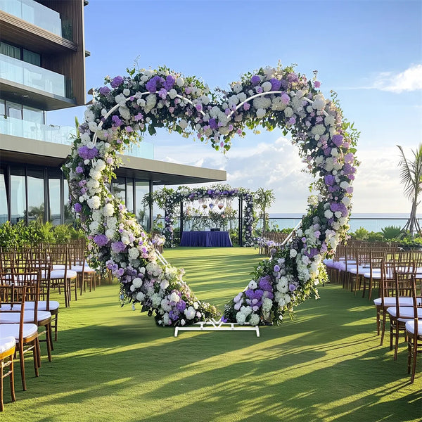 Heart Shape Metal Wedding Arch, Double Pole