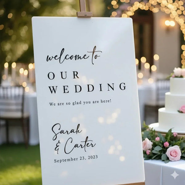 Beautiful Minimalist Acrylic Wedding Welcome Sign