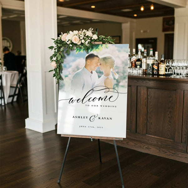 Script Photo Wedding Welcome Sign