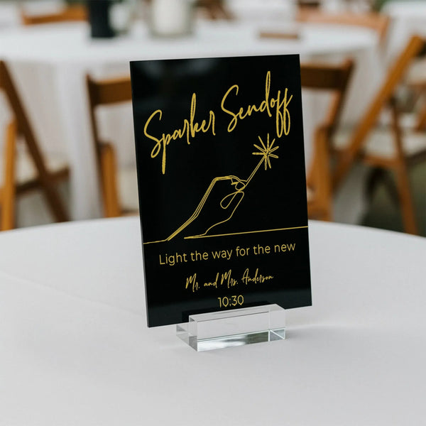Sparkler Sendoff Wedding Table Sign