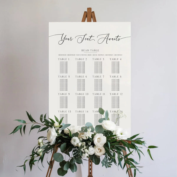 Your Seat Awaits Wedding Seating Chart