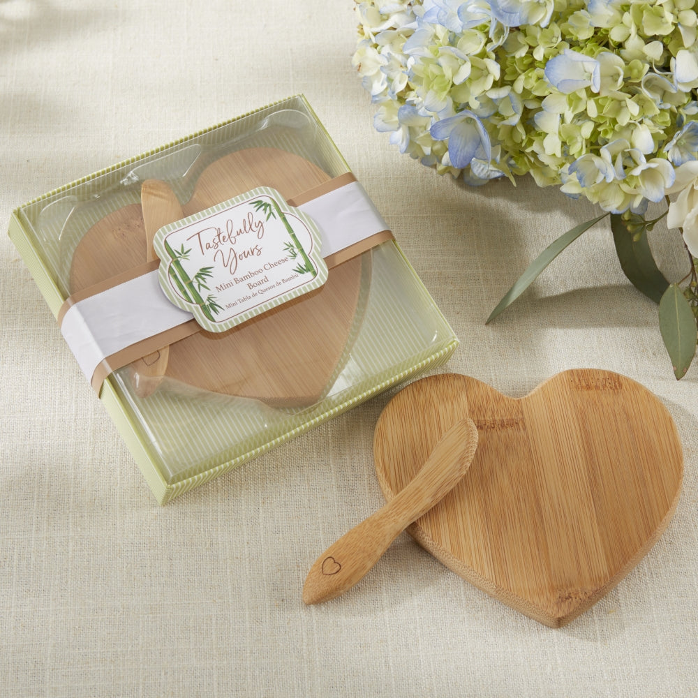 Tastefully Yours Heart Shaped Bamboo Cheese Board