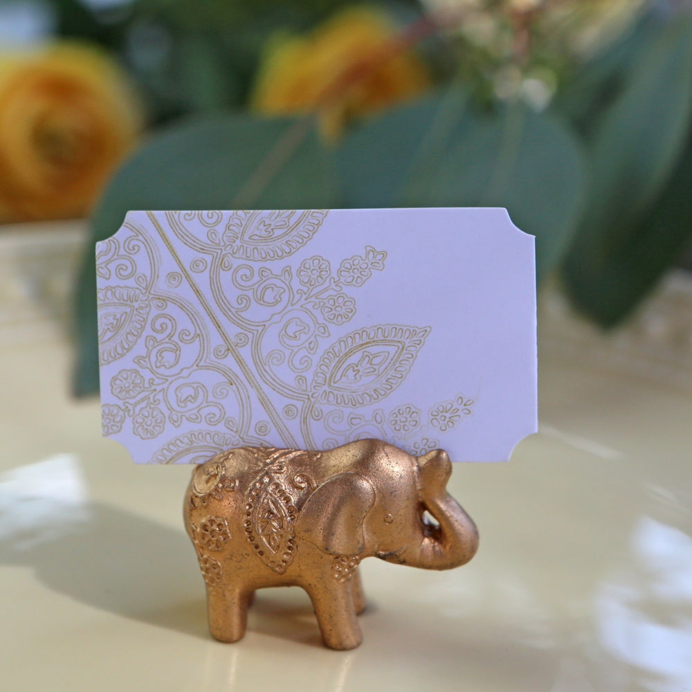 Gold Lucky Elephant Place Card Holder (Set of 6)