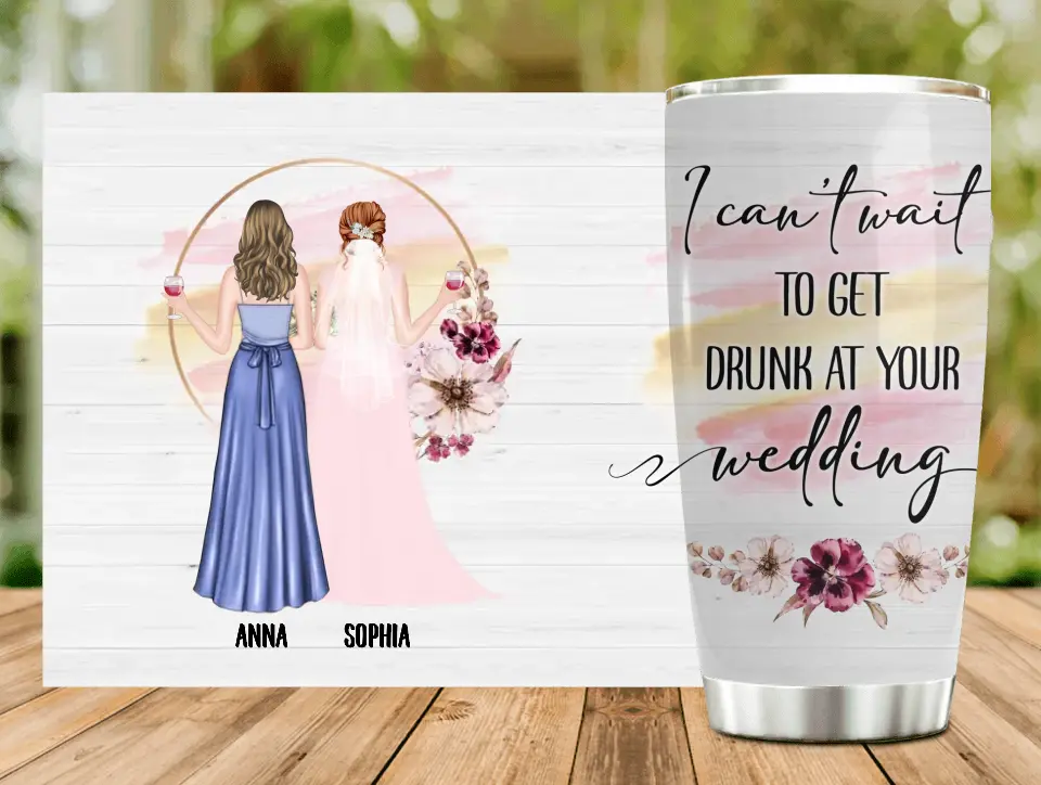 Personalized Bestie Wedding Tumbler