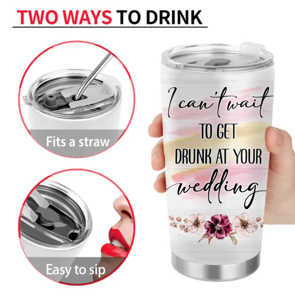 Personalized Bestie Wedding Tumbler