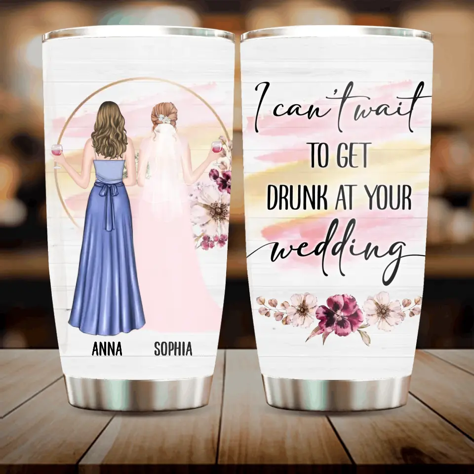 Personalized Bestie Wedding Tumbler