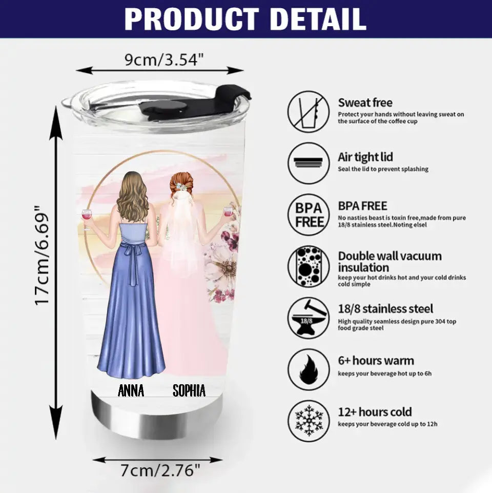 Personalized Bestie Wedding Tumbler