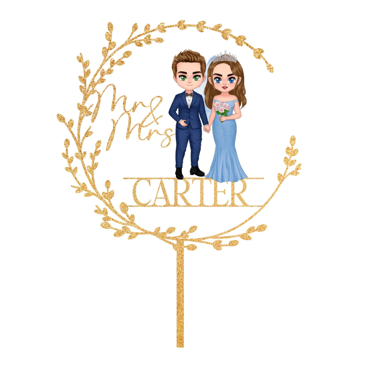 Personalized Rustic Acrylic Cake Topper