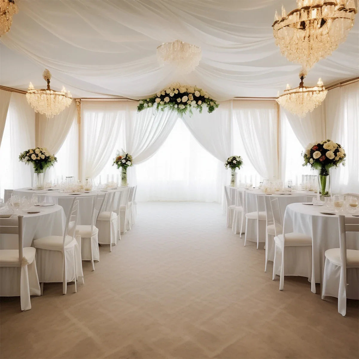 Sheer Organza Tulle Roll for Wedding Decor