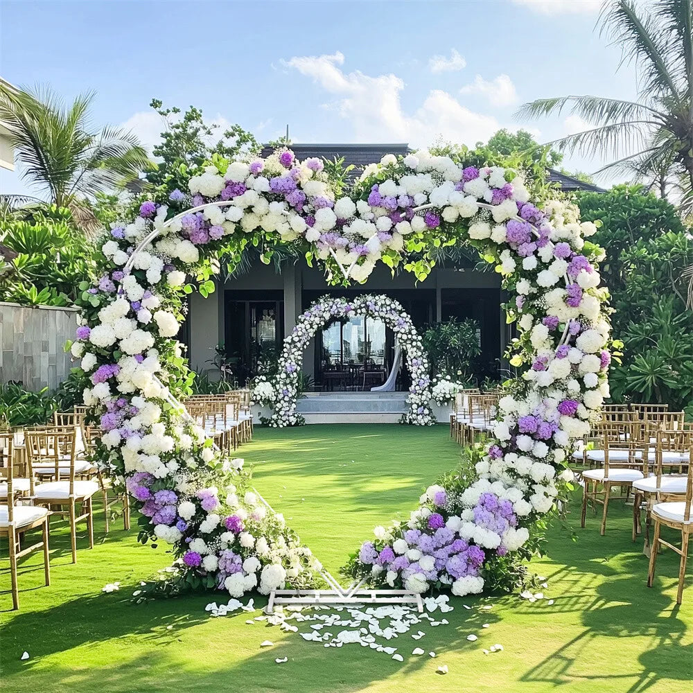 Heart Shape Metal Wedding Arch, Double Pole