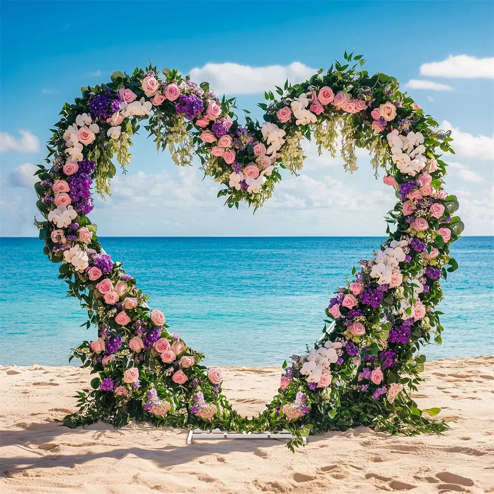 Heart Shape Metal Wedding Arch, Double Pole