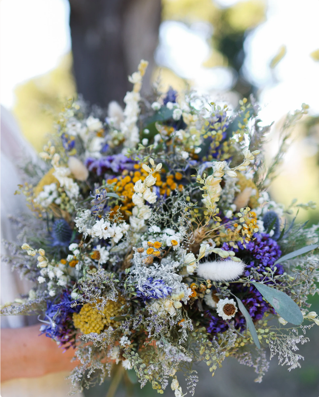 Dried Eucalyptus, Yarrow, and Lavender Bouquet