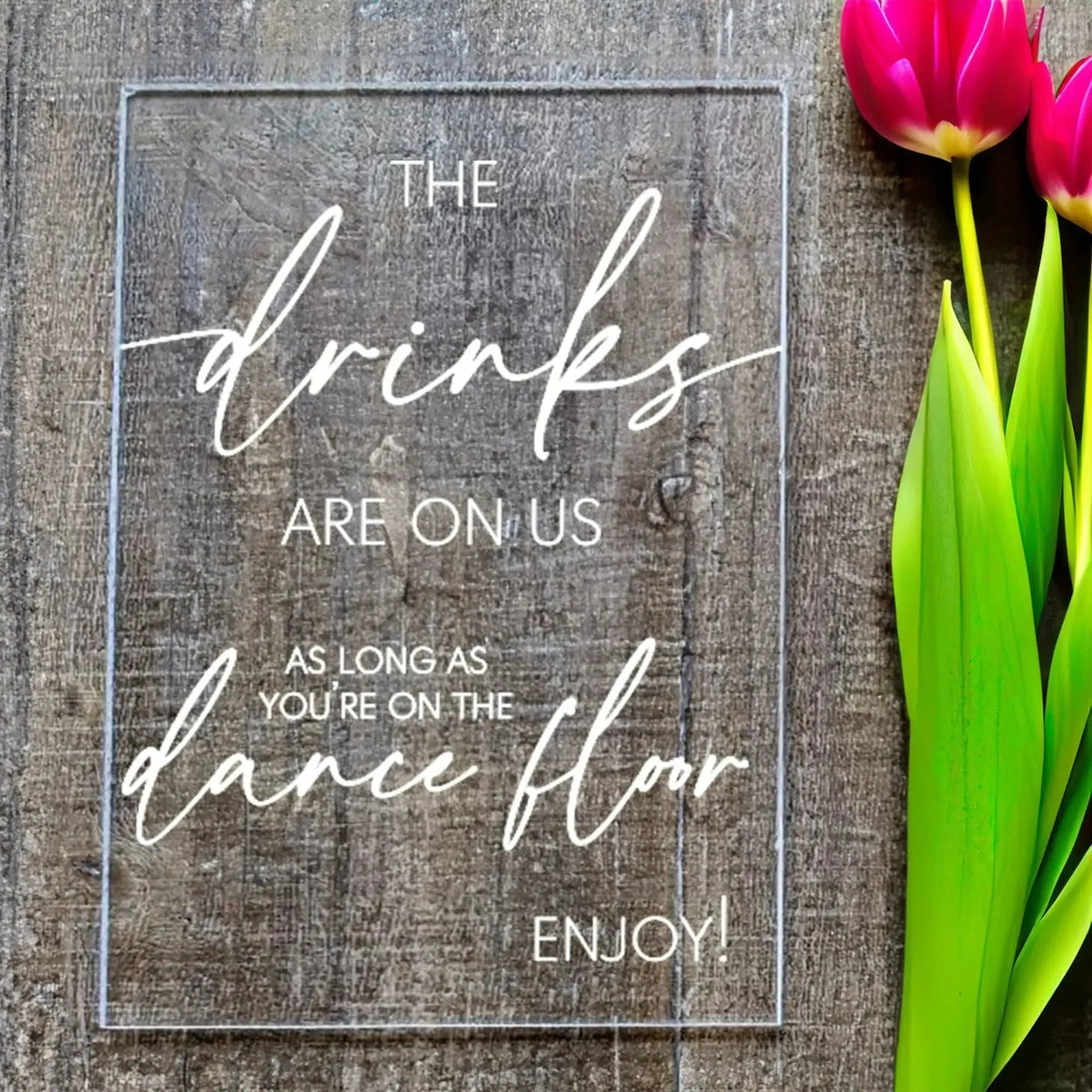 Drinks Dance Floor Wedding Table Sign