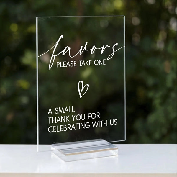 Favors Wedding Table Sign