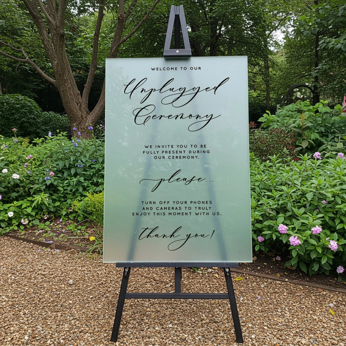 Formal Unplugged Wedding Welcome Sign