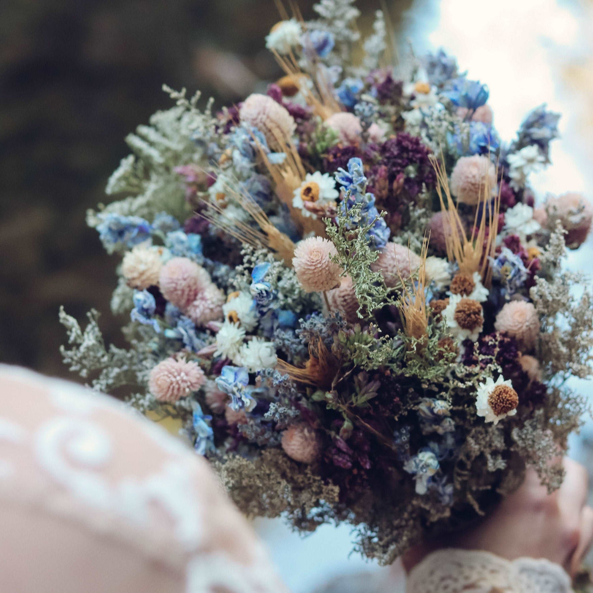 Blue Lavender Dried Flower Crown
