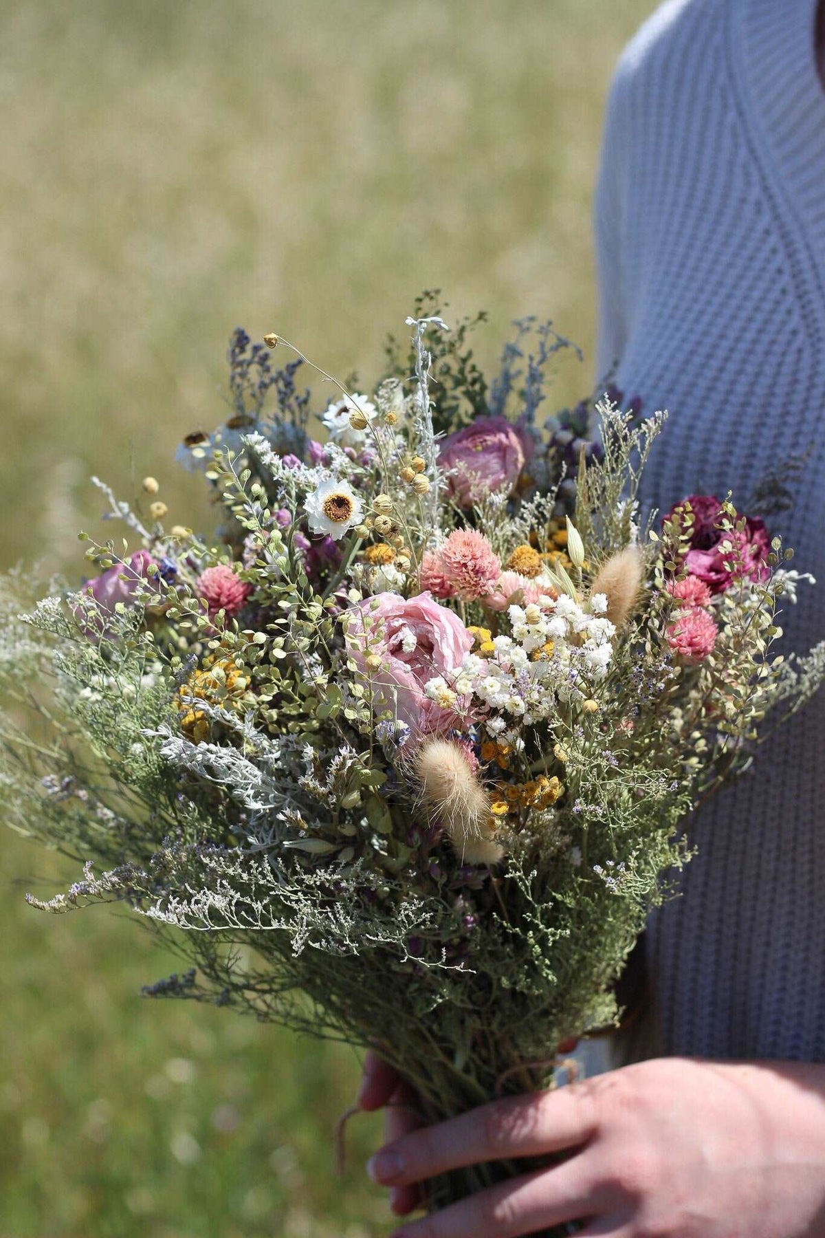 Dried Ranunculus and Lavender Flower Crown