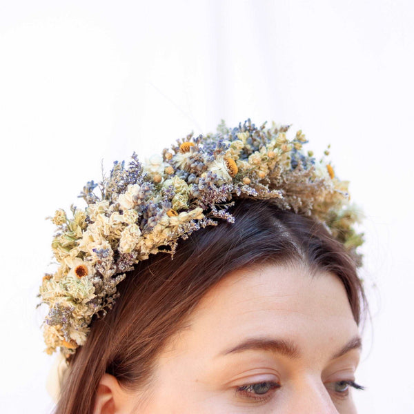 Blue Lavender Dried Flower Crown