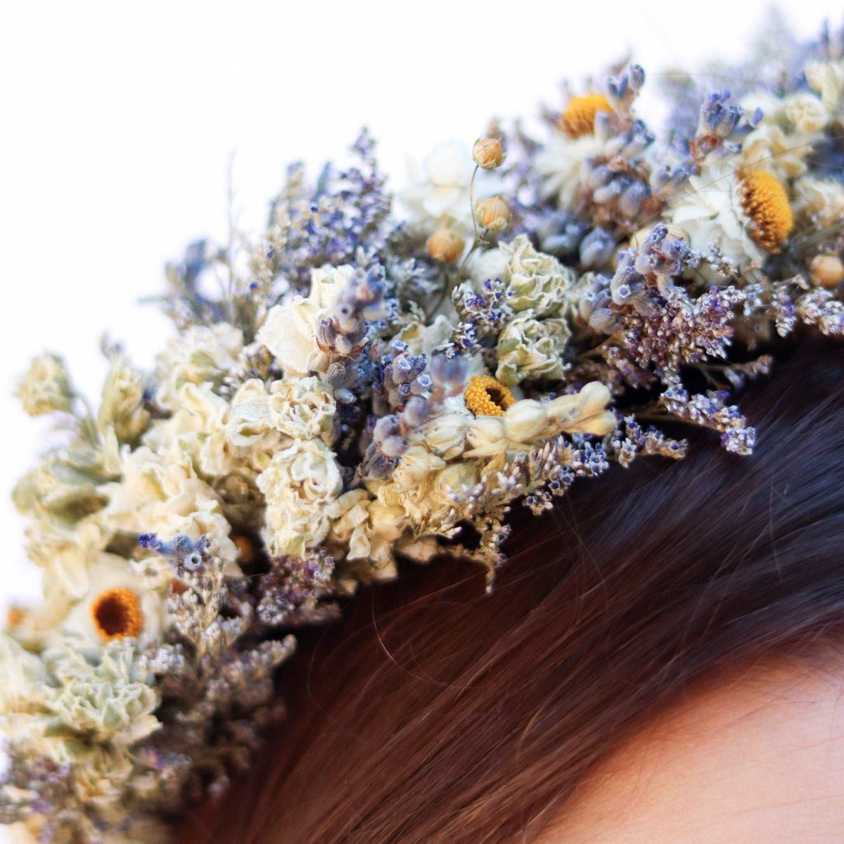Blue Lavender Dried Flower Crown