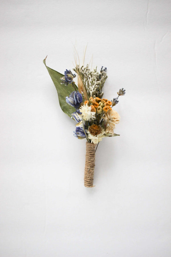 Eucalyptus and Dried Lavender Boutonniere