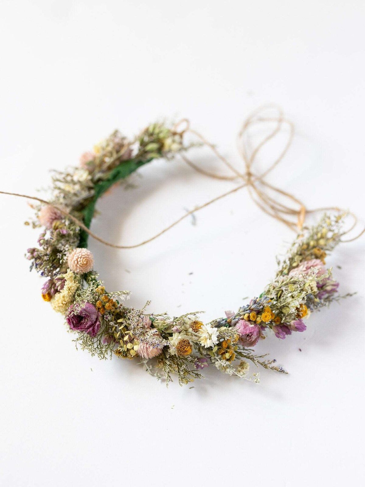 Dried Ranunculus and Lavender Flower Crown