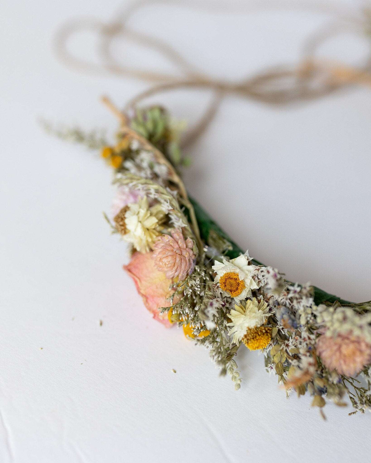 Dried Ranunculus and Lavender Flower Crown
