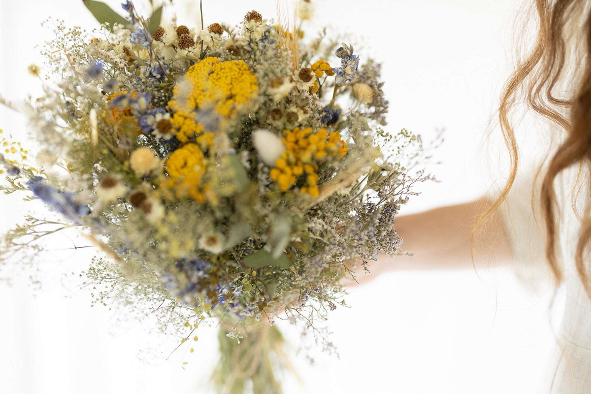 Dried Eucalyptus, Yarrow, and Lavender Bouquet