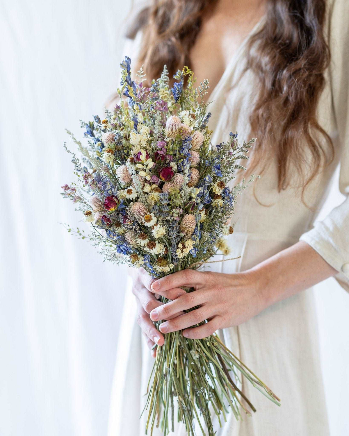 Dried Red Rose and Lavender Boutonniere