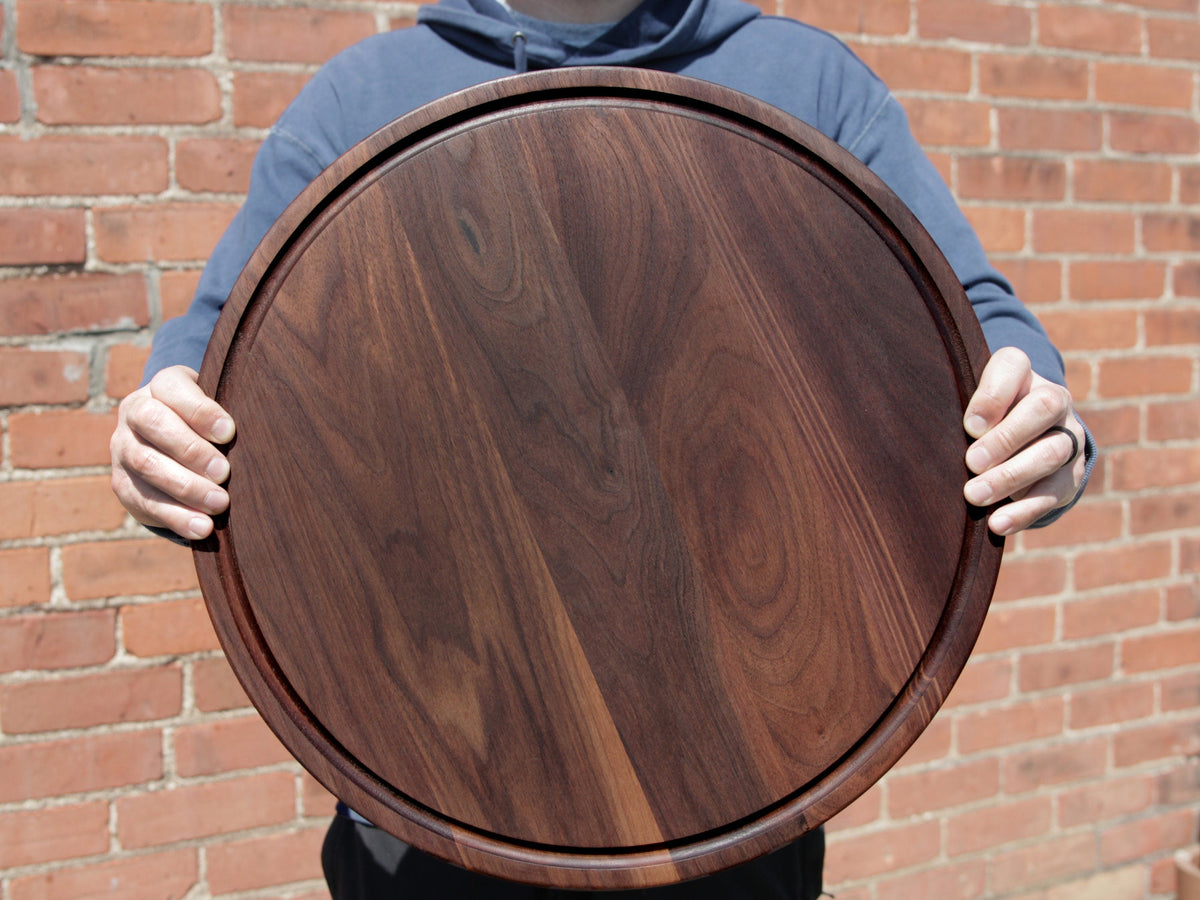 Personalized Round Walnut Charcuterie Board, 18 Inch