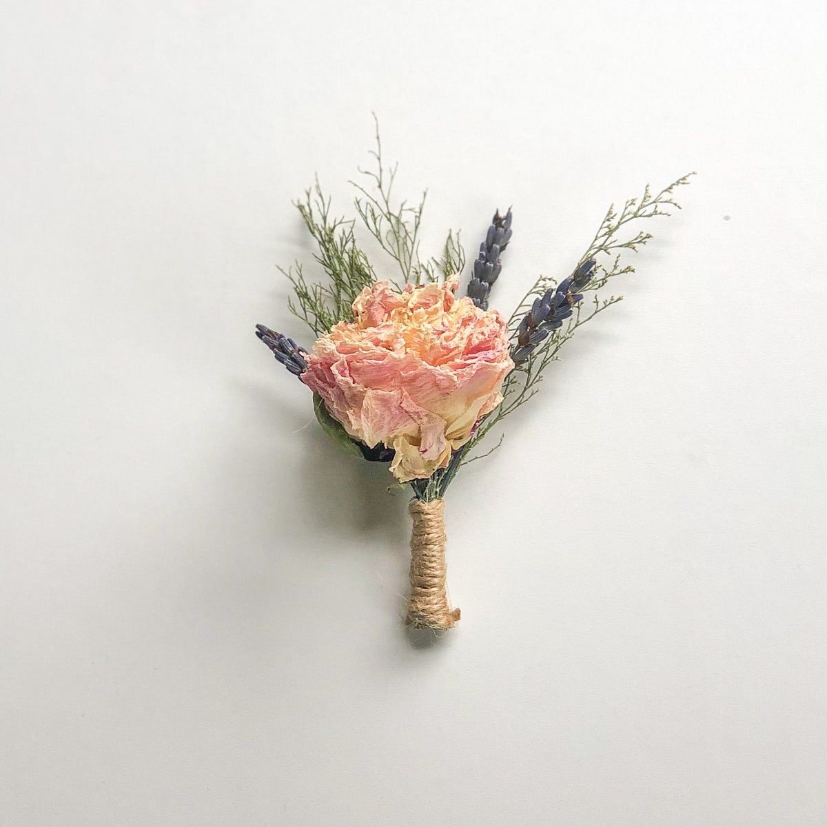 Blush Peony and Baby's Breath Dried Bouquet