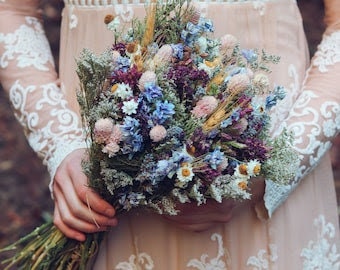 Blue Lavender Dried Flower Crown