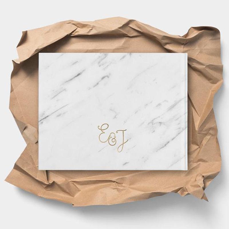 Personalized Marble Cover Guest Book Alternative