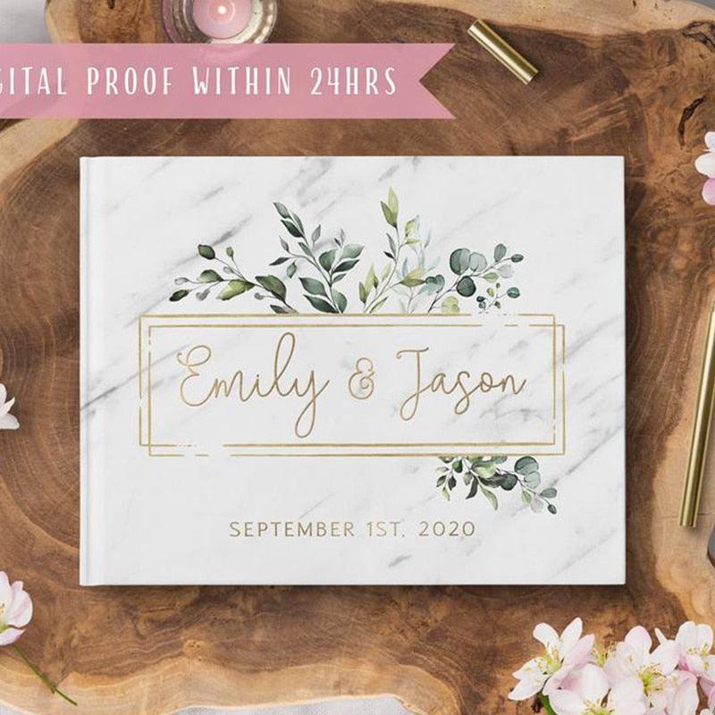 Personalized Marble Cover Guest Book Alternative