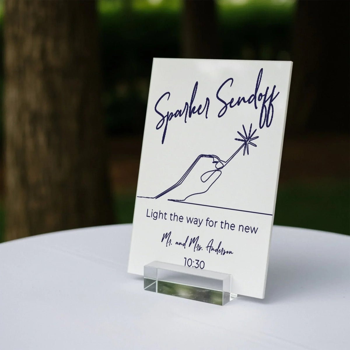 Sparkler Sendoff Wedding Table Sign