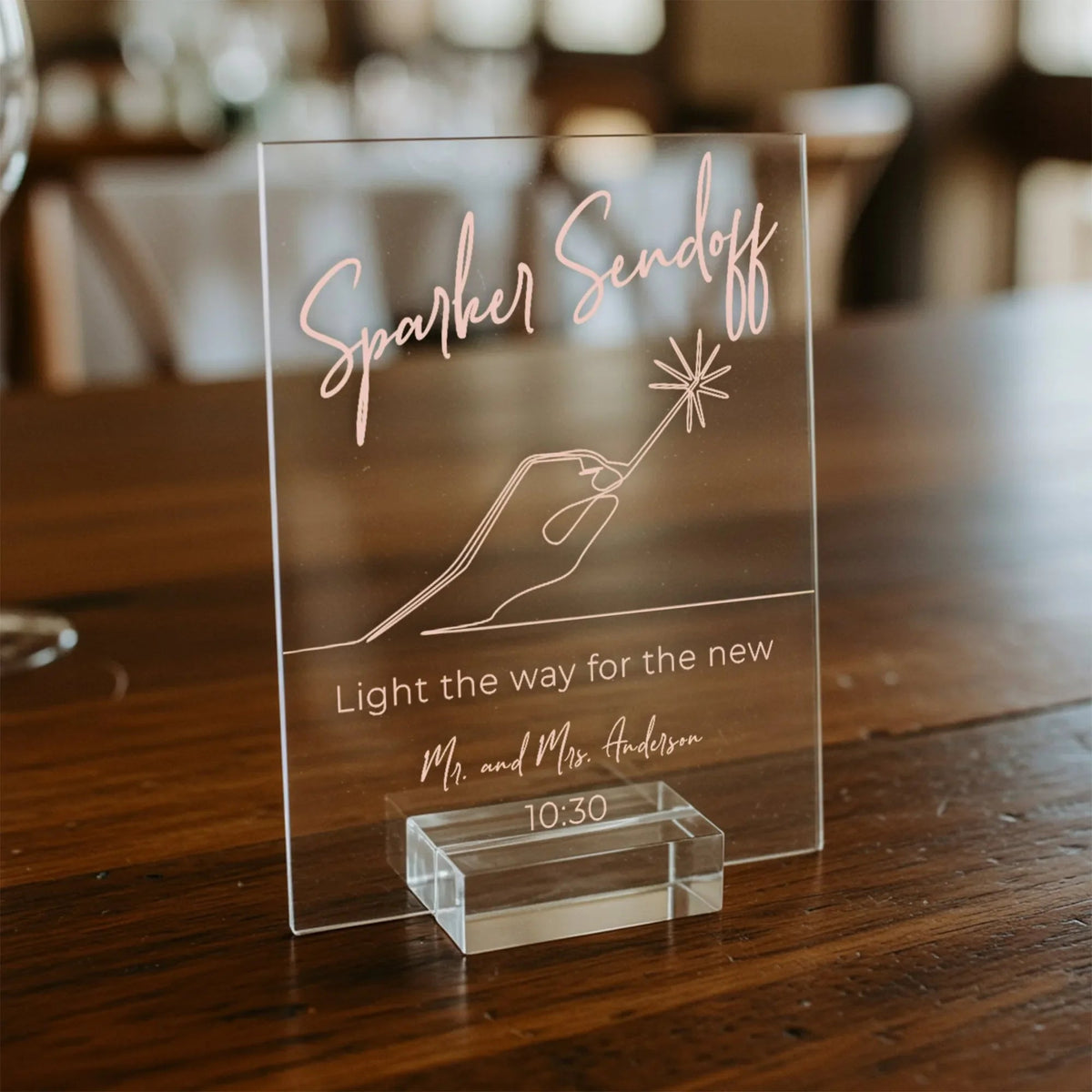 Sparkler Sendoff Wedding Table Sign