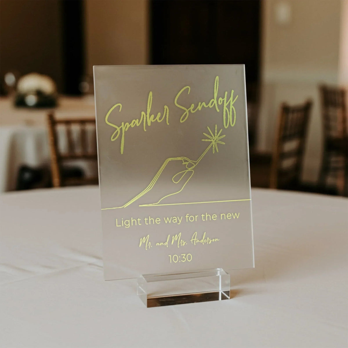 Sparkler Sendoff Wedding Table Sign